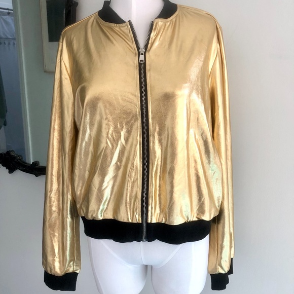 It Girl Jackets & Blazers - It Girl. Gold Bomber Jacket NWOT